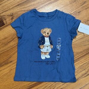 Ralph Lauren Navy Polo Bear Kids Tee